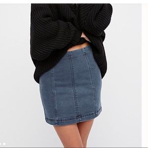 Free people modern femme denim skirt